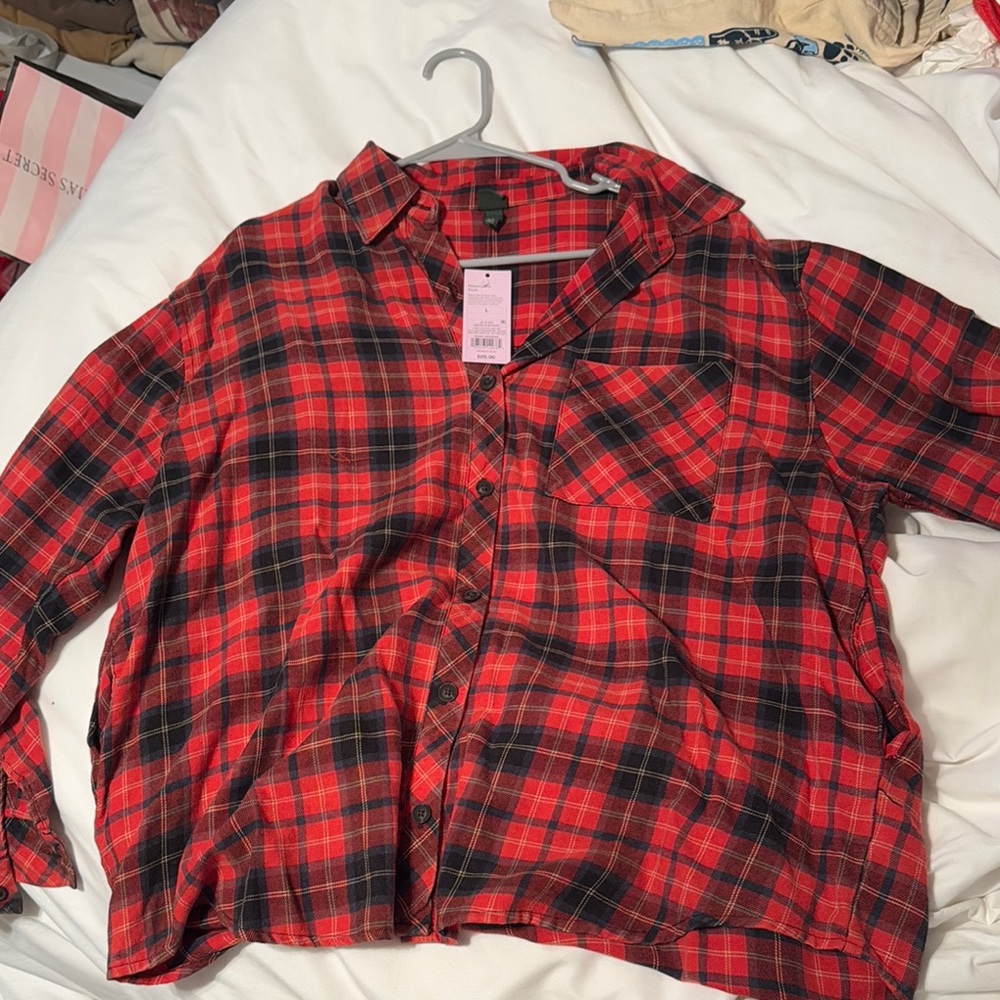 Red Plaid Women’s Flannel Shirt